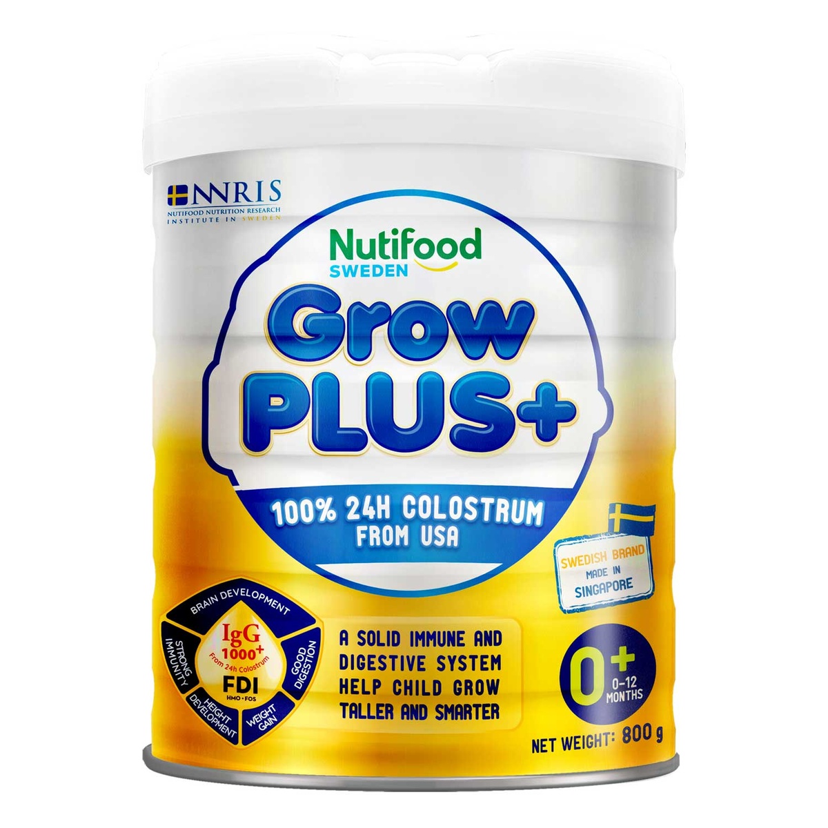 Sản phẩm dinh dưỡng công thức Nutifood GrowPlus+ Vàng (sữa non) 800g (0-12M) - hình 7