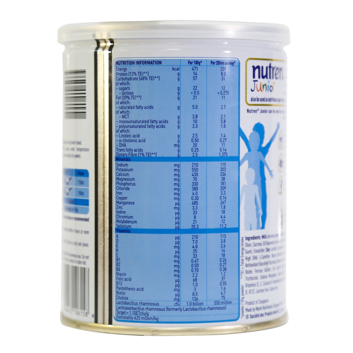 Sữa bột Nutren Junior 400g New (cho bé 1-12 tuổi) - mặt phải