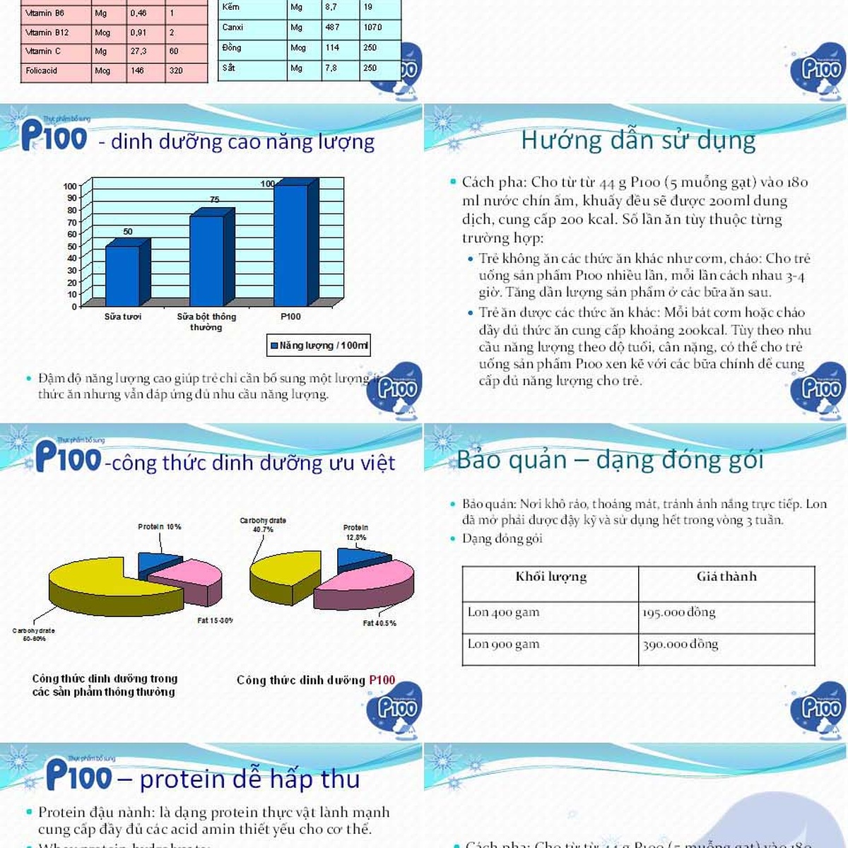 Sữa bột cho bé P100 hộp 900g - hình 6