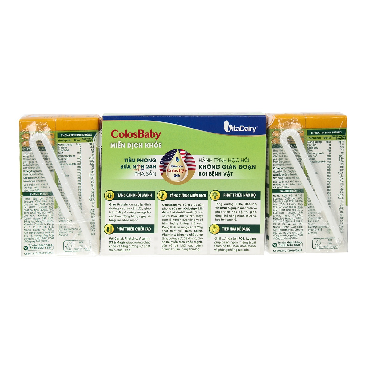  Sữa bột pha sẵn Colosbaby Gold 4x110ml tăng cường hệ miễn dịch cho bé 1-3 tuổi - mặt sau