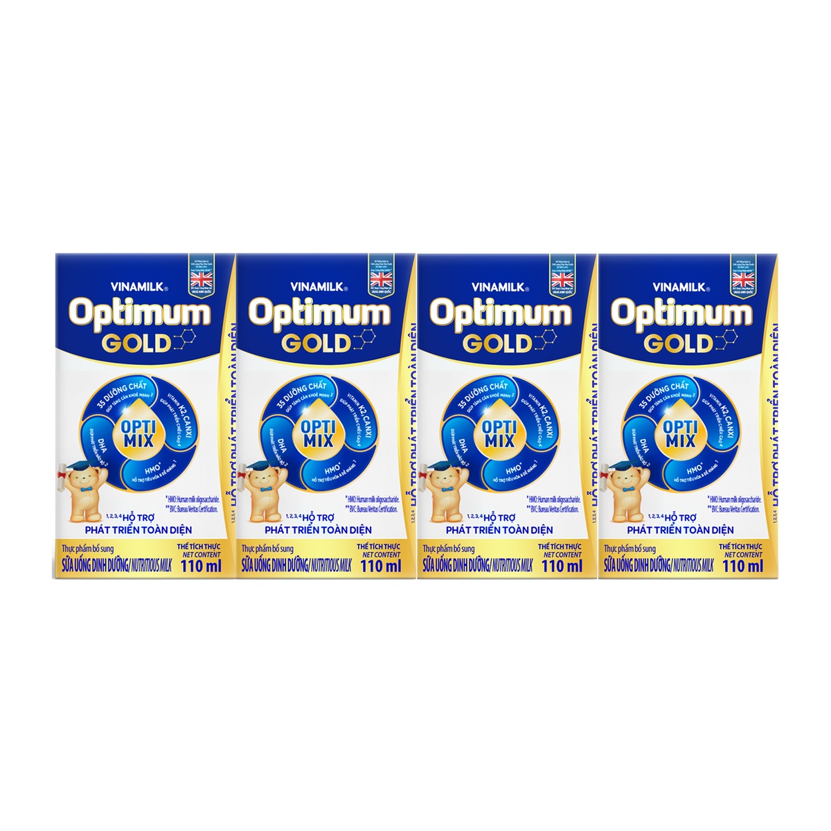 Sữa bột pha sẵn Optimum Gold 4x110ml - góc nghiêng