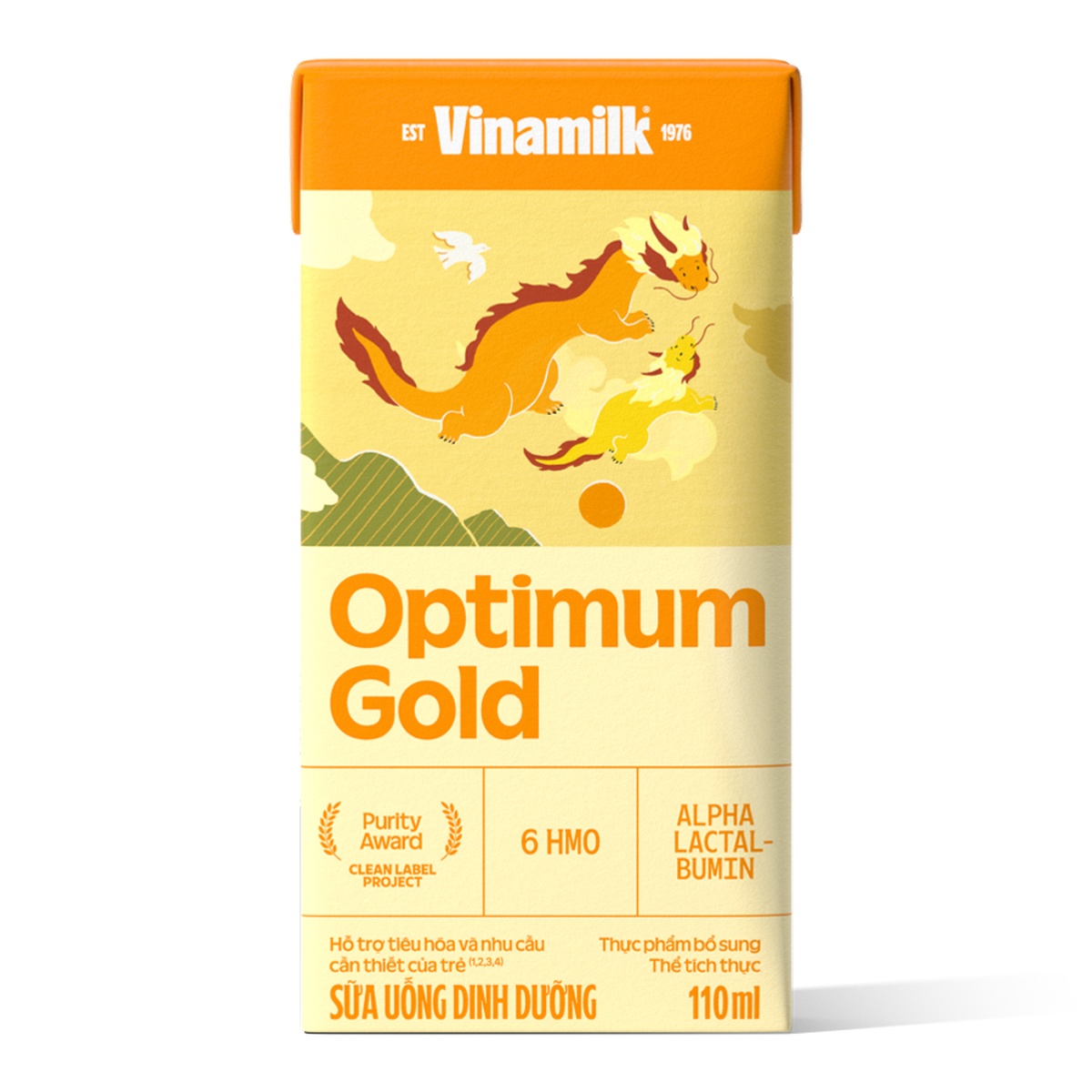 Sữa bột pha sẵn Optimum Gold 4x110ml - mặt trái