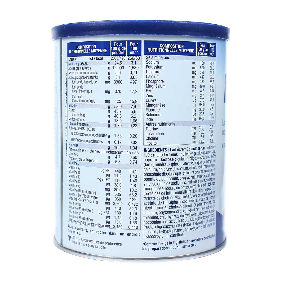 Sữa Physiolac số 1 400g New cho bé từ 0-6 tháng - mặt phải
