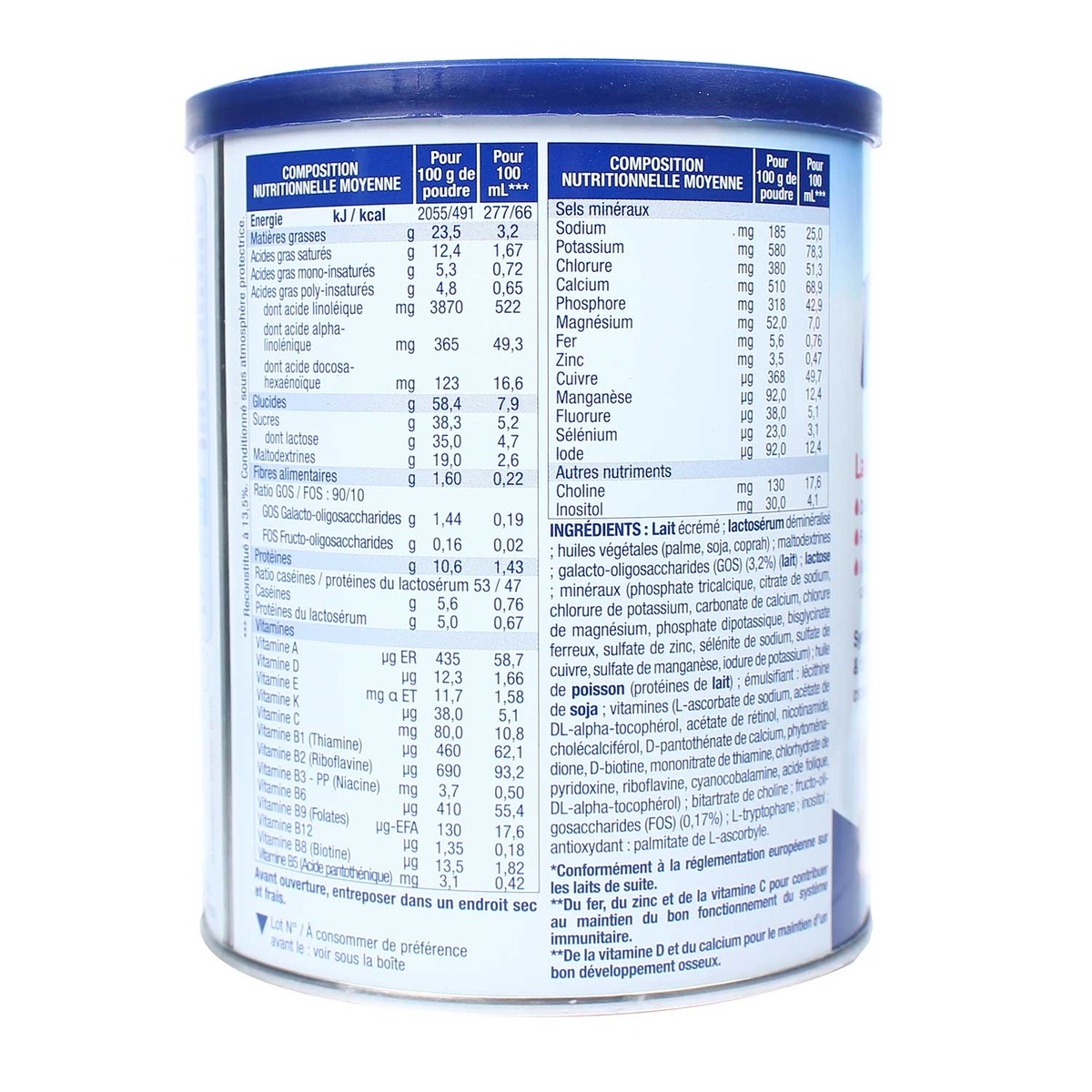 Sữa Physiolac số 2 400g New cho bé từ 6-12 tháng - mặt phải
