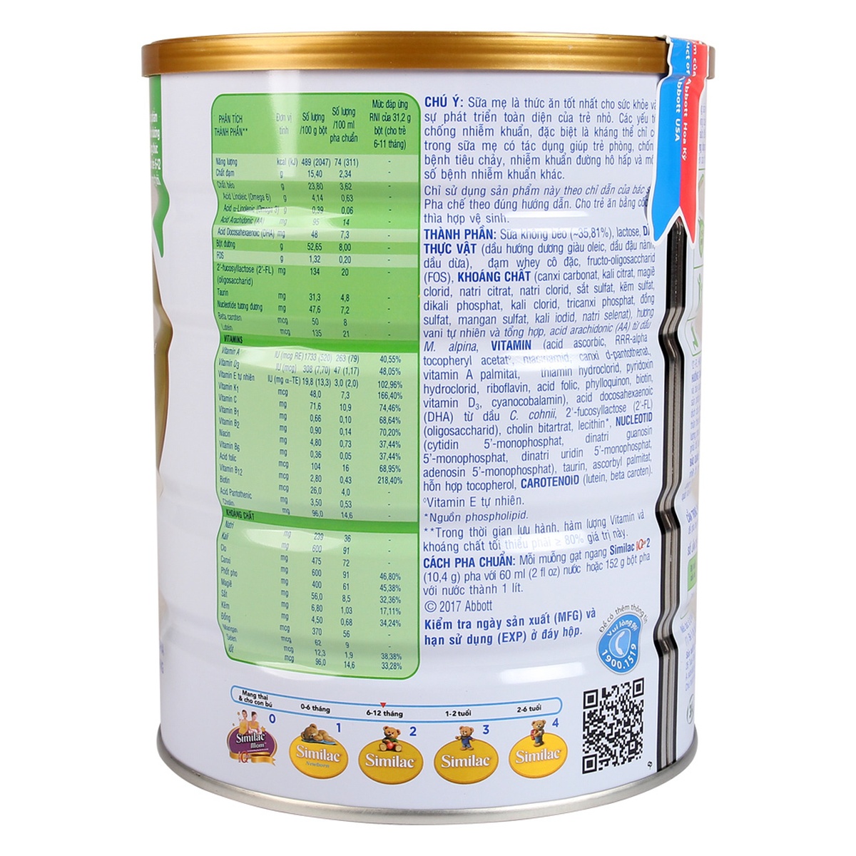 Sữa Similac số 2 900g (6 - 12 tháng) - mặt phải