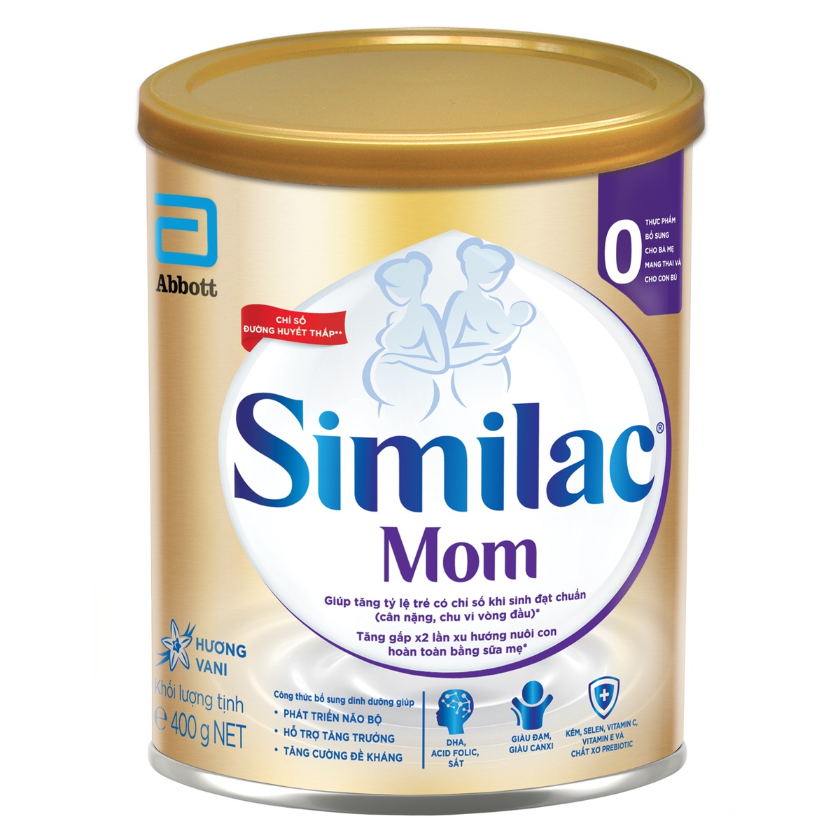 Sữa bột Similac Mom IQ Plus hương Vani 400g - mặt phải