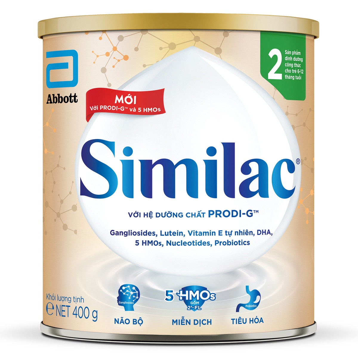 Sữa Similac 5G số 2 400g (cho bé 6-12 tháng tuổi) - mặt trái