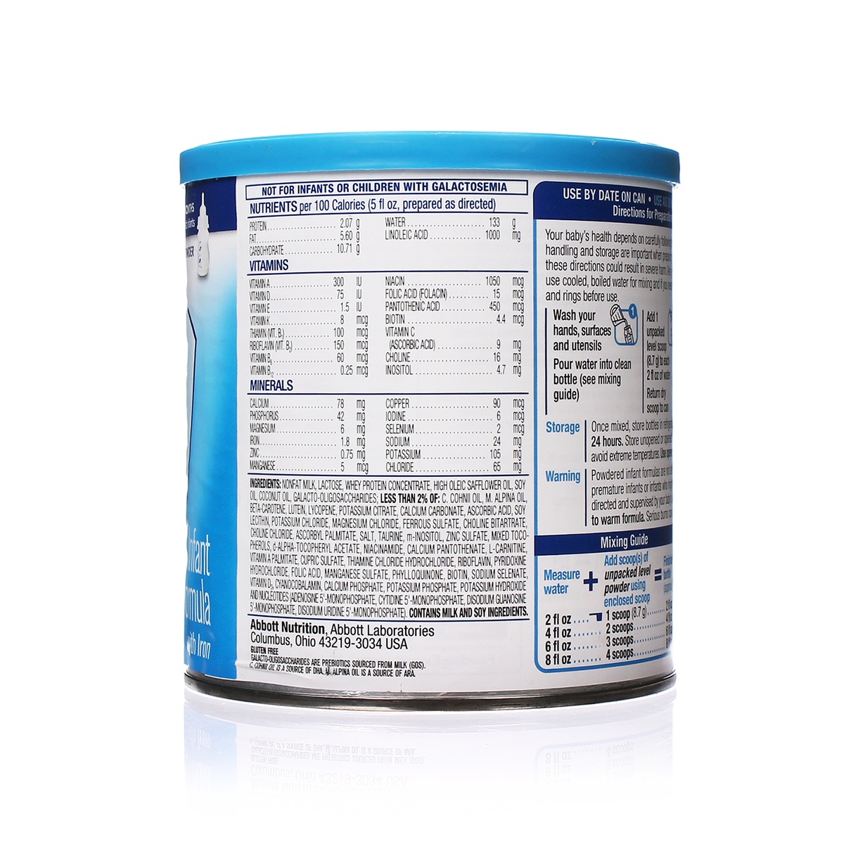 Sữa bột cho bé similac advance 352g - mặt sau