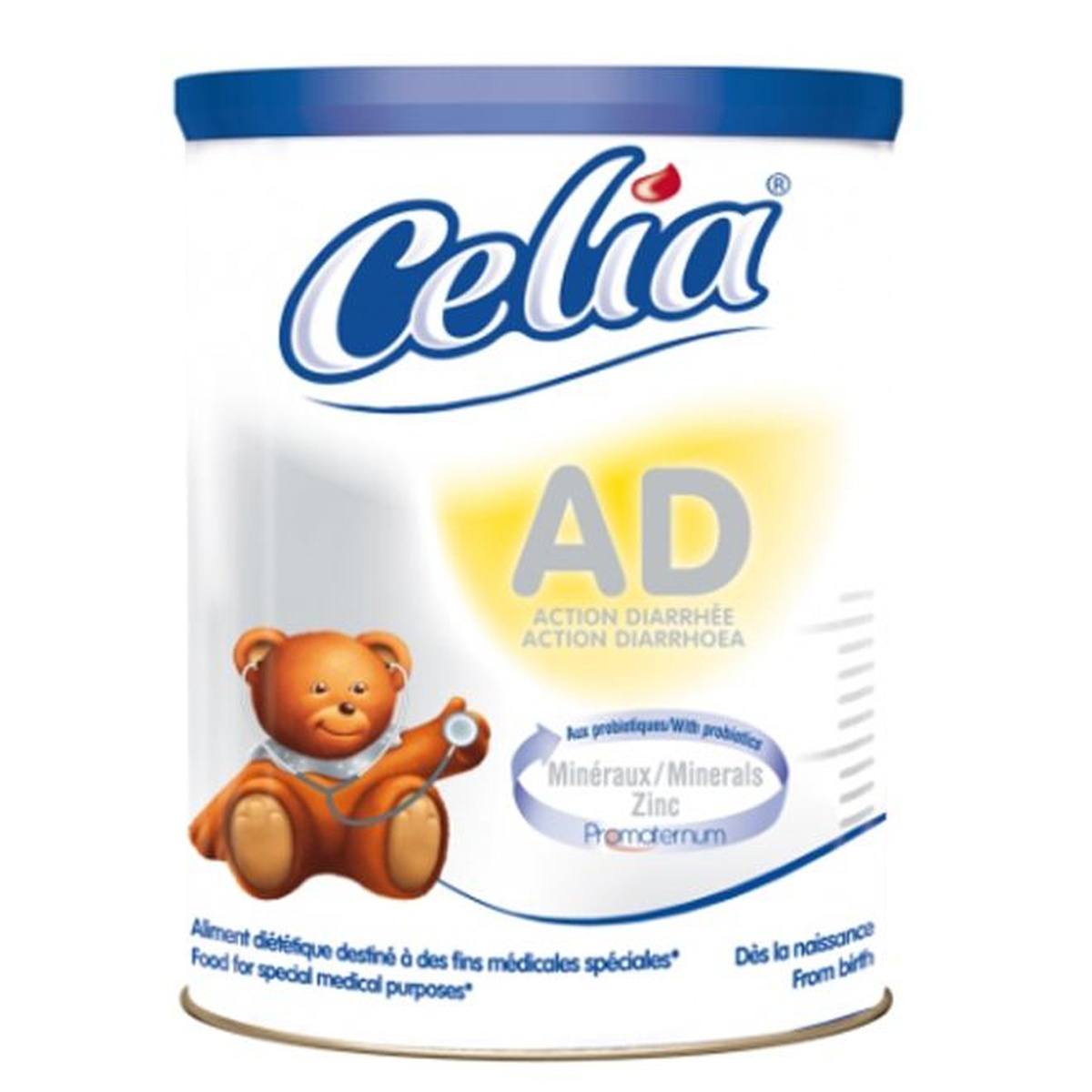 Sữa bột cho trẻ bị tiêu hóa Celia AD 350g - mặt trái
