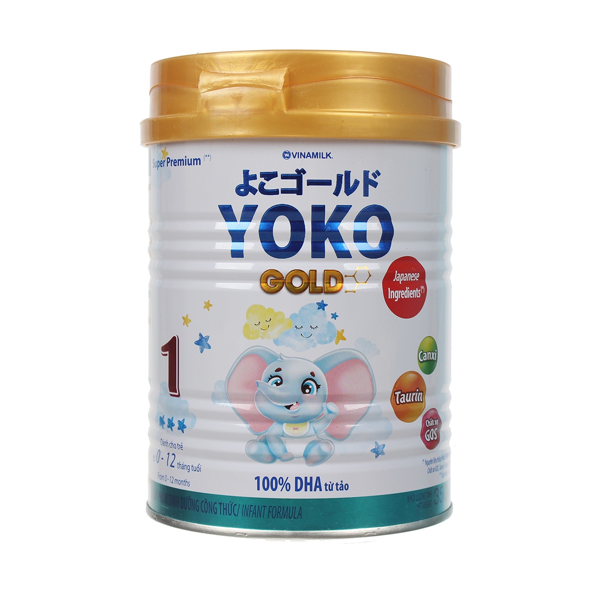 Sữa Vinamilk Yoko Gold 1 350g cho bé 0-1Y - mặt trái