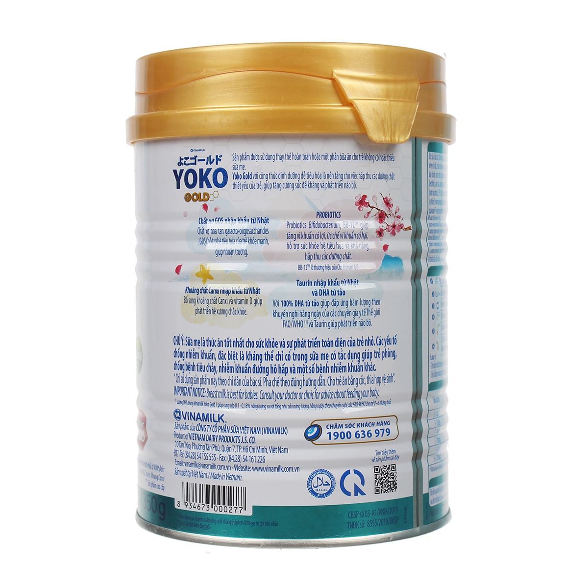 Sữa Vinamilk Yoko Gold 1 350g cho bé 0-1Y - mặt phải
