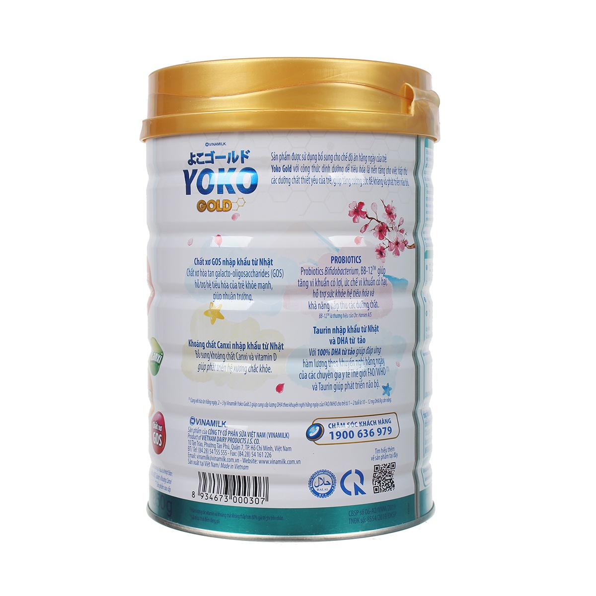 Sữa Vinamilk Yoko Gold 2 850g cho bé 1Y-2Y - mặt phải