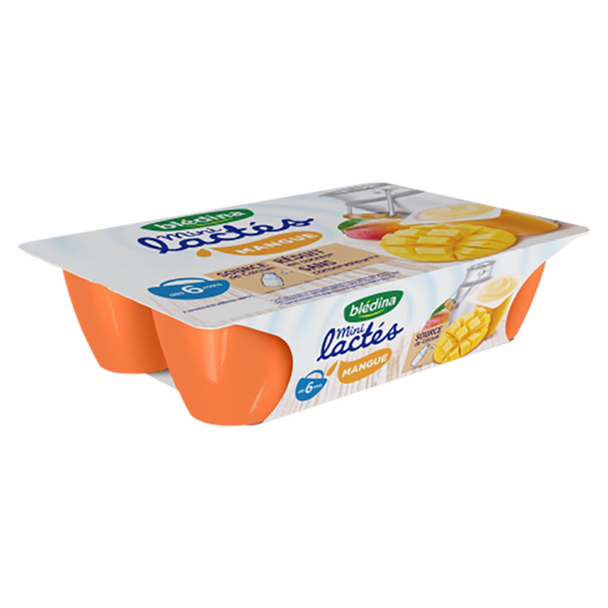 Sữa chua Bledina vị Xoài 6*55g (6M+) - mặt trái