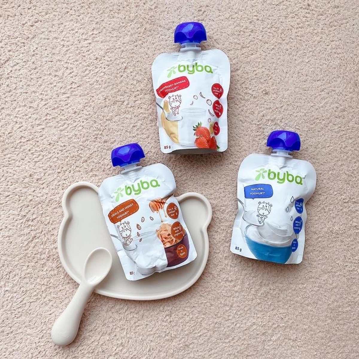 Sữa chua Byba vị tự nhiên cho bé độ tuổi 6M+ (Dạng túi) 85g - mặt phải