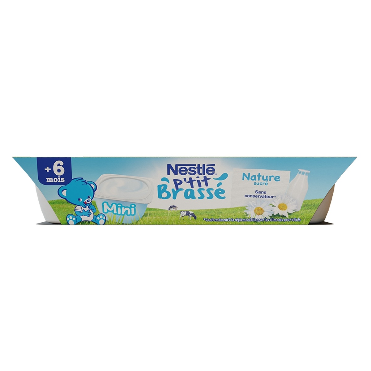 Sữa chua nguội Nestlé P'tit Brasse vị tự nhiên (lốc 6x60g) - mặt phải