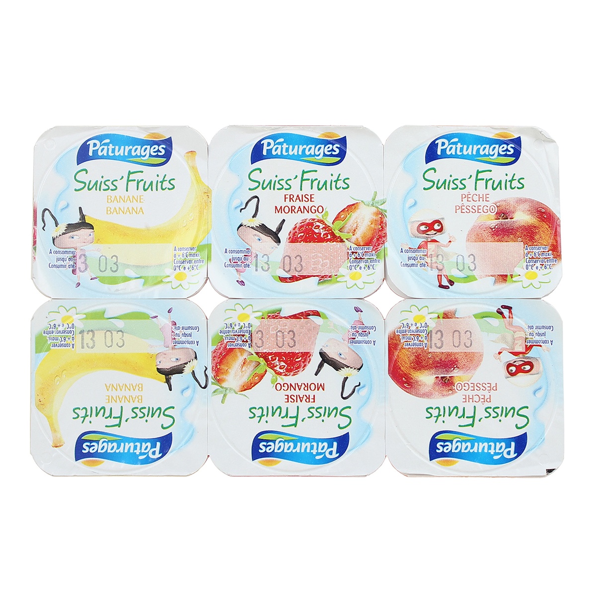Sữa chua pho mai Paturages 6x50g cho bé trên 6 tháng tuổi - mặt trái