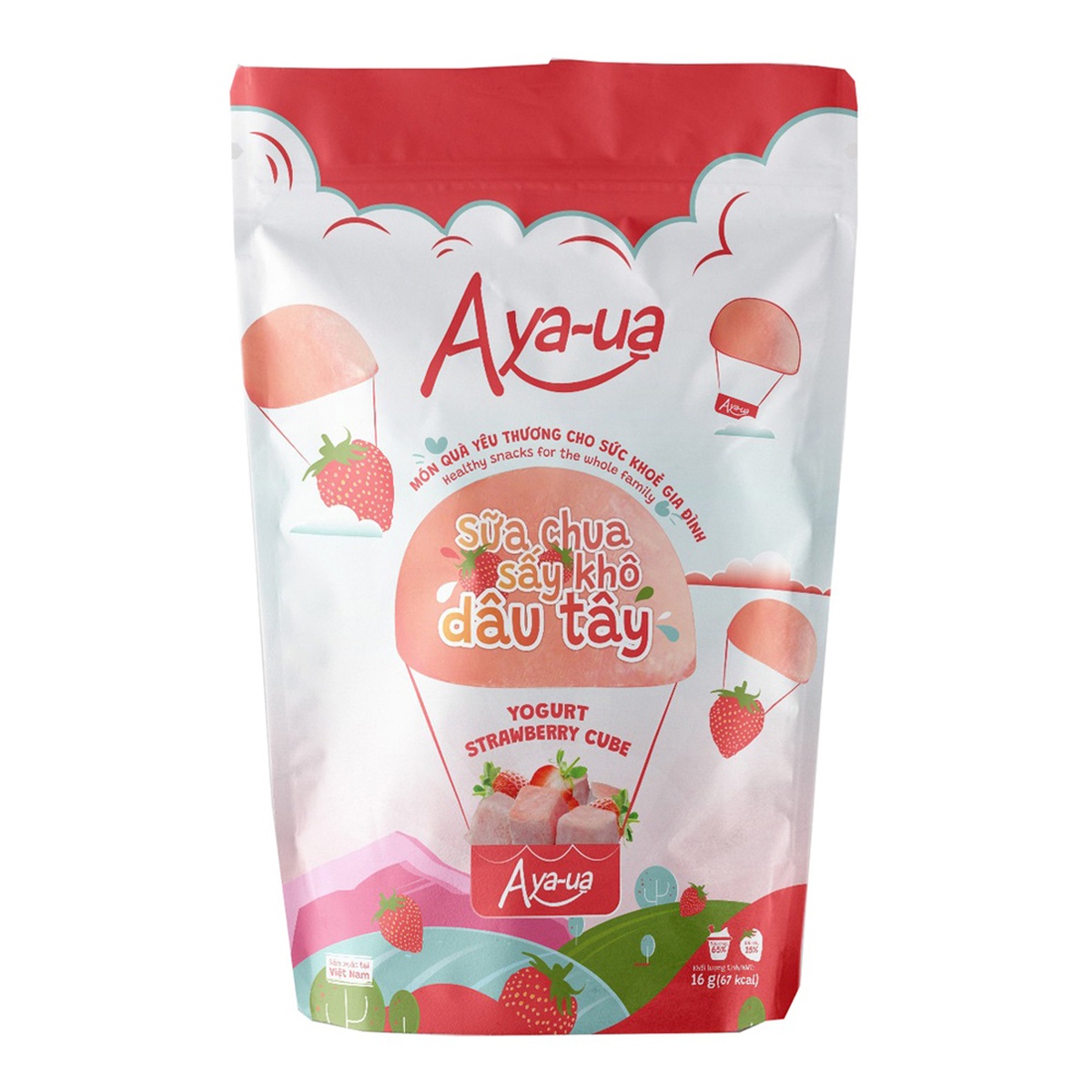 Sữa chua sấy khô Aya-ua vị dâu 16g - mặt phải