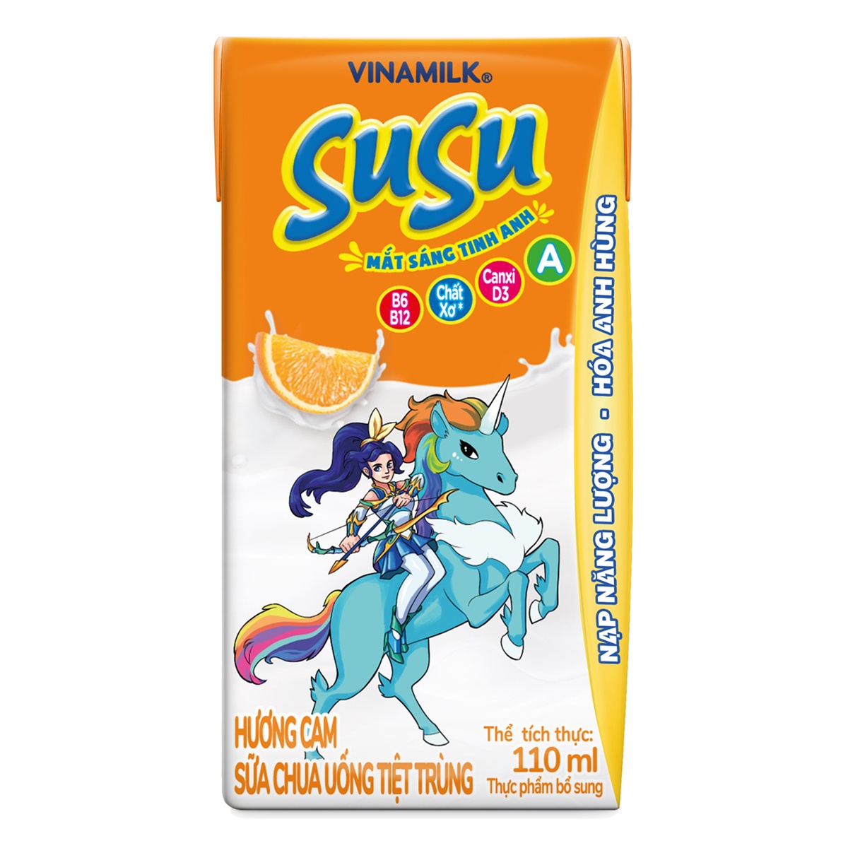 Sữa chua uống Susu hương cam (4*110ml) - mặt phải
