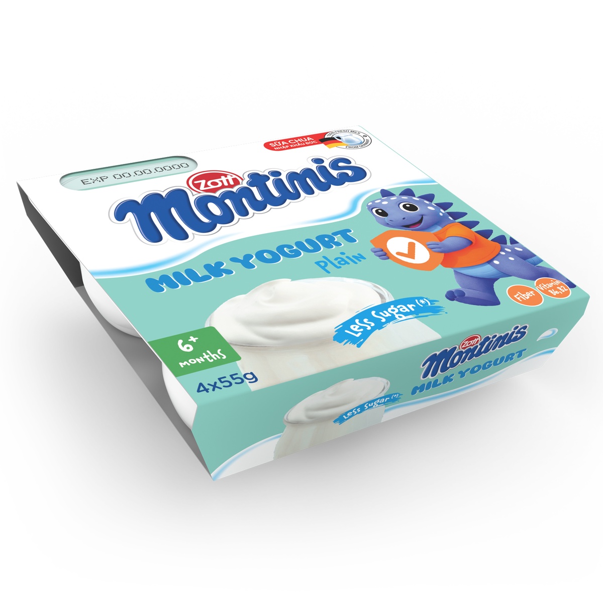 Sữa chua Zott Montinis vị nguyên bản 4*55g - góc nghiêng