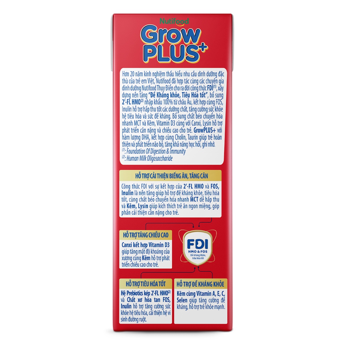 Sữa dinh dưỡng pha sẵn Nutifood GrowPlus+ Đỏ ít đường 4*180ml - hình 6