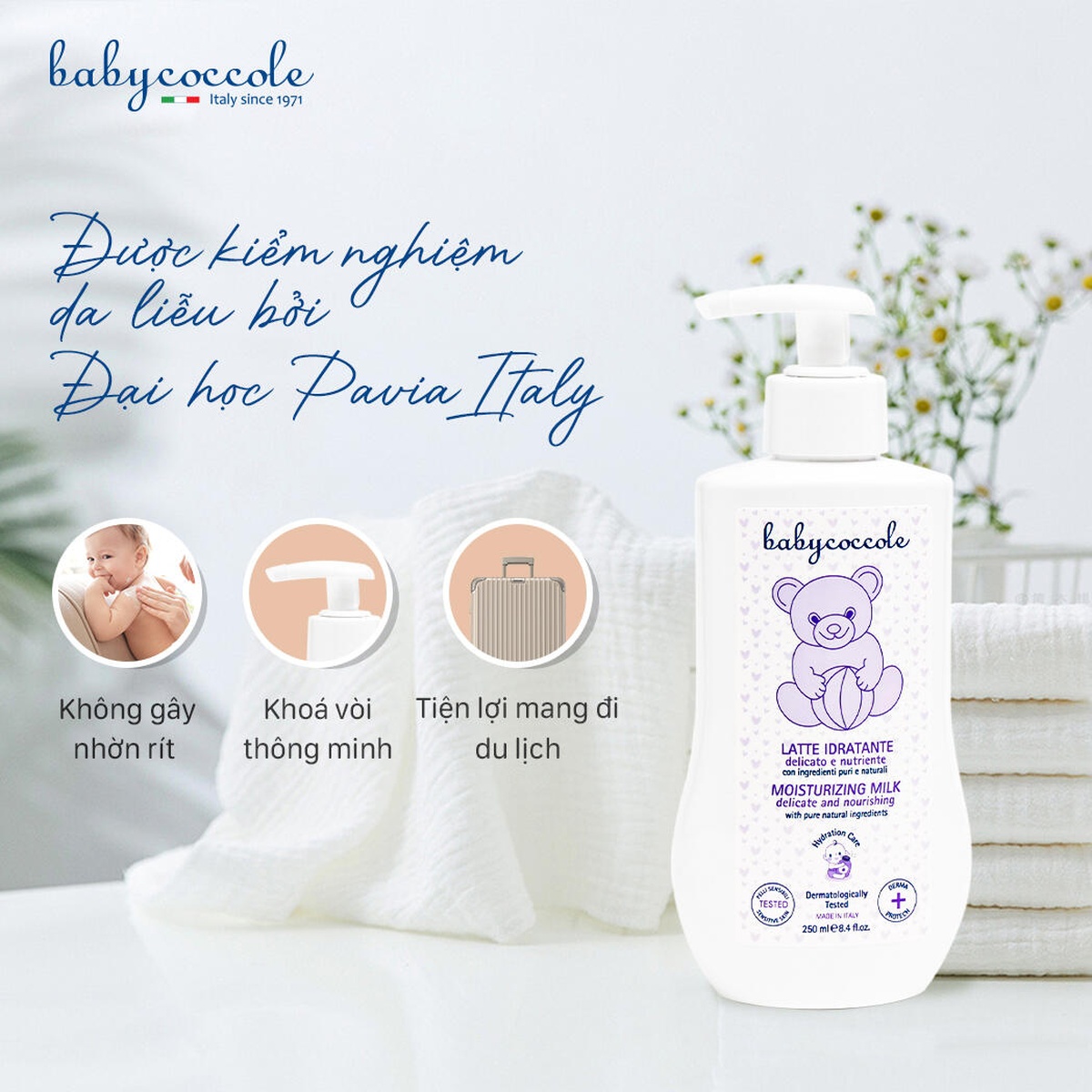 Sữa dưỡng ẩm chiết xuất hạnh nhân Babycoccole 250ml 0M+ - hình 6