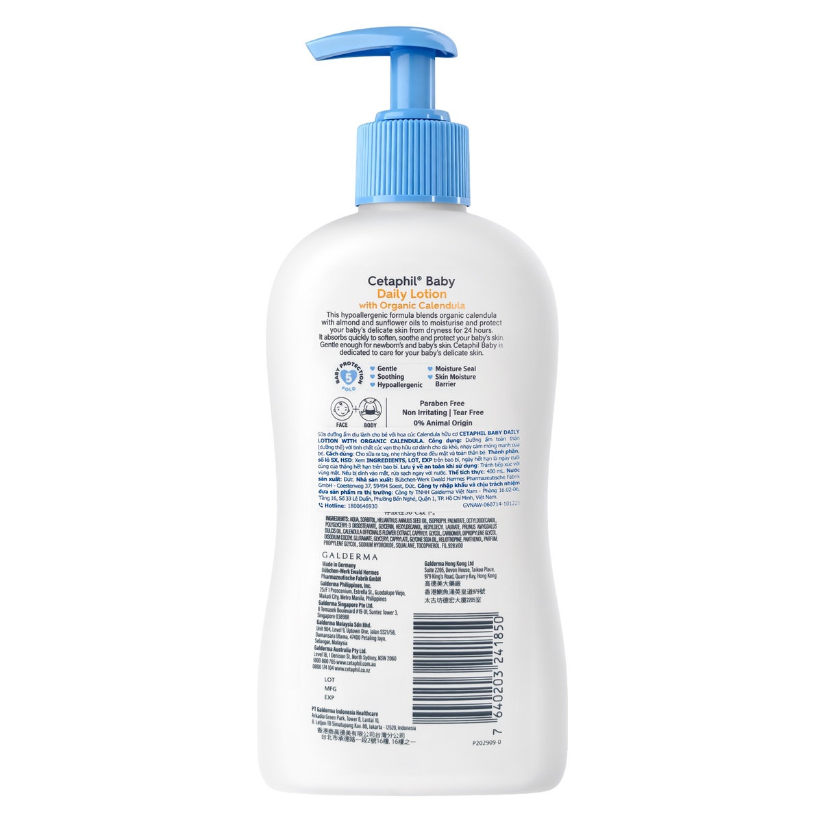 Sữa dưỡng thể hoa cúc Cetaphil 400ml - mặt trái