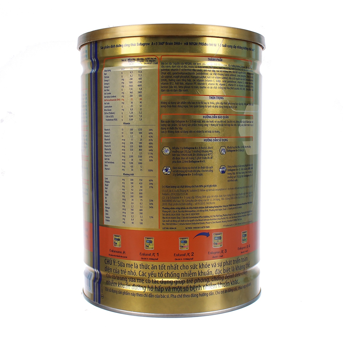 Sữa Enfagrow A+ 3 DHA+ 1750g Vị Vani cho bé từ 1-3 tuổi - mặt phải