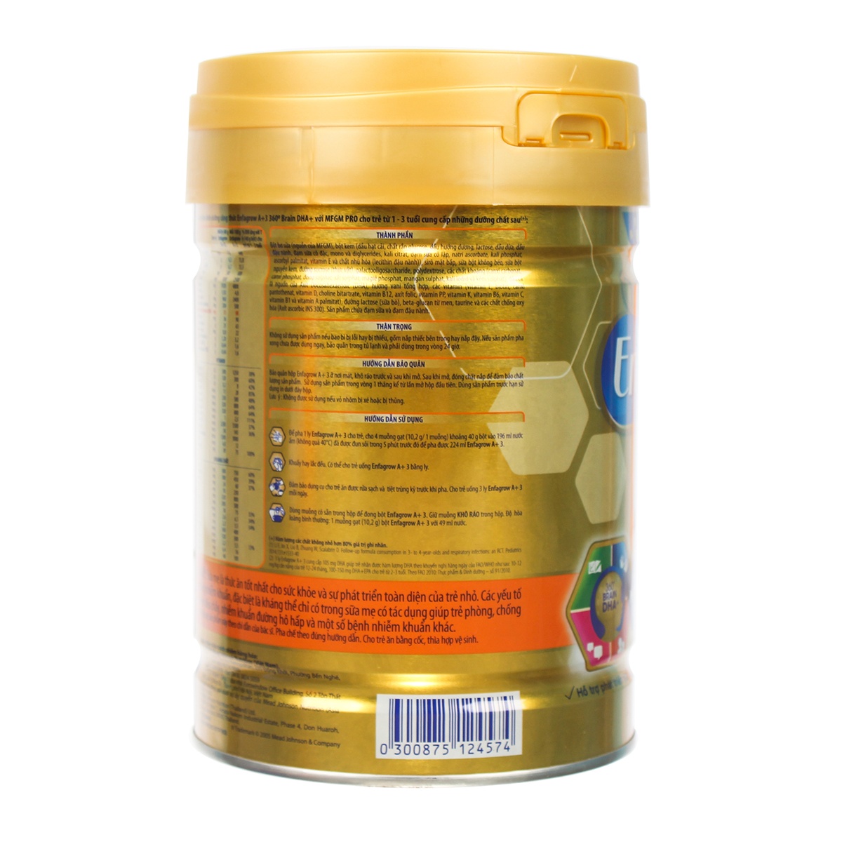 Sữa Enfagrow A+ 3 830g Vị Vani cho bé từ 1-3 tuổi  - mặt phải
