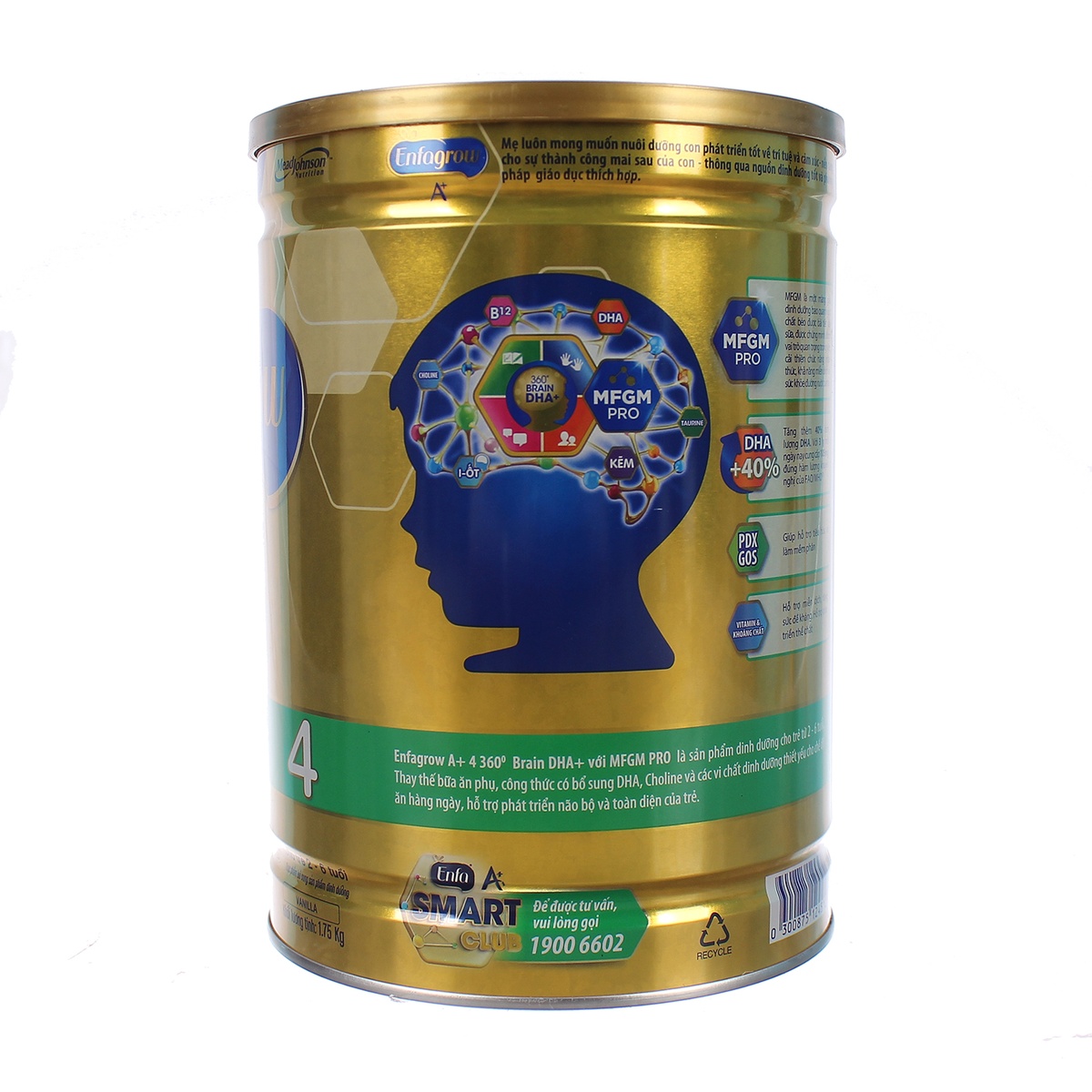 Sữa Enfagrow A+ 4 360° Brain DHA+ với MFGM PRO 1750g Vị Vani cho bé từ 2 - 6 tuổi - mặt phải