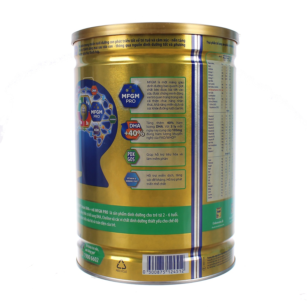 Sữa Enfagrow A+ 4 360° Brain DHA+ với MFGM PRO 1750g Vị Vani cho bé từ 2 - 6 tuổi - mặt trái