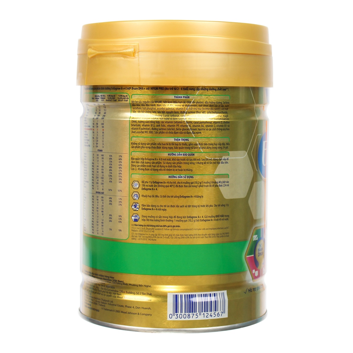 Sữa Enfagrow A+ 4 830g Vị Vani cho bé từ 2-6 tuổi - mặt phải