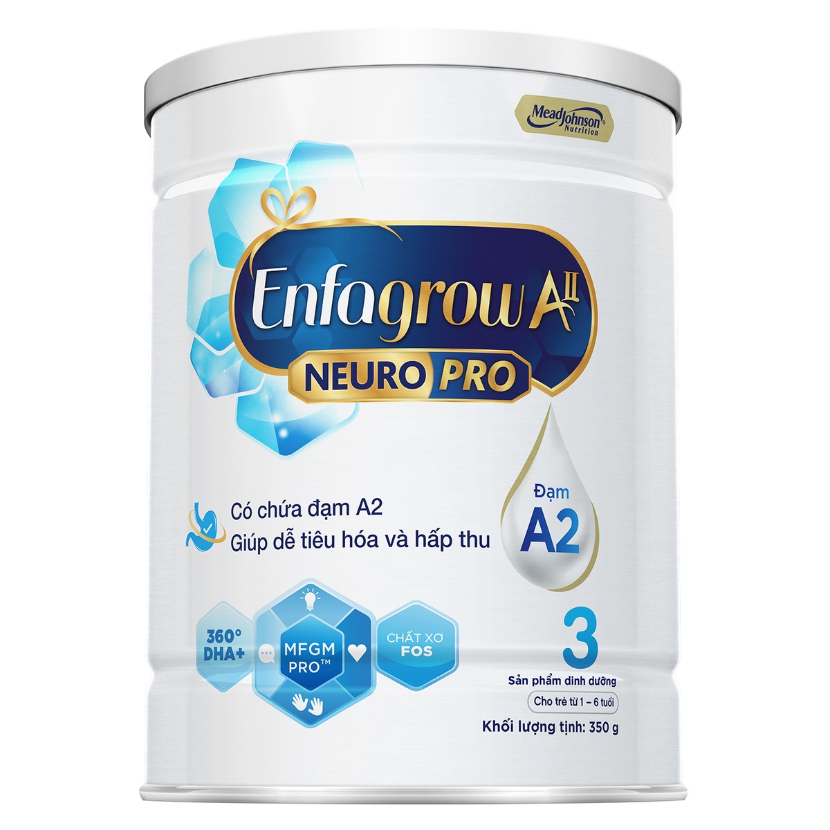 Sản phẩm dinh dưỡng Enfagrow AII Neuro Pro 3 350g (cho trẻ từ 1-6 tuổi) - mặt trái