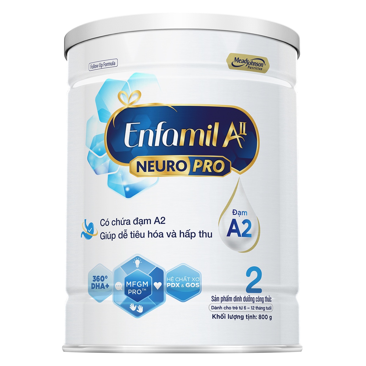 Sữa Enfamil A2 NeuroPro 2 (cho bé 6-12 tháng) 800g - mặt trái