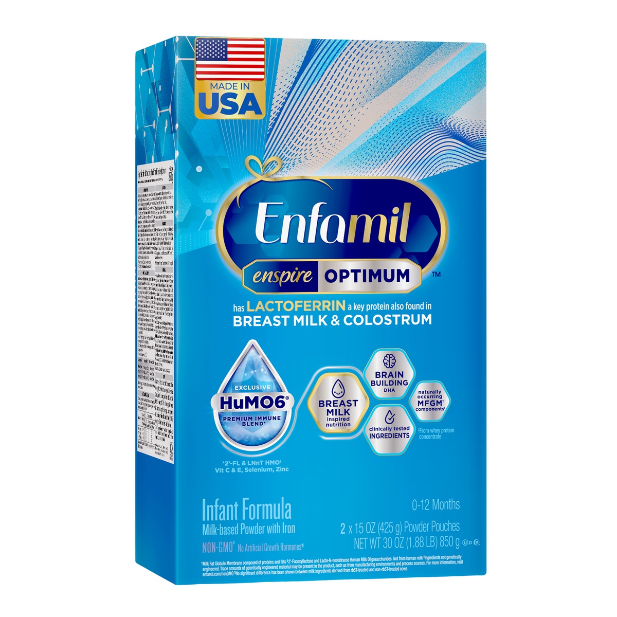 Sữa Enfamil Enspire Infant Formula Non-GMO (cho bé 0-12 tháng) 850g - mặt trái