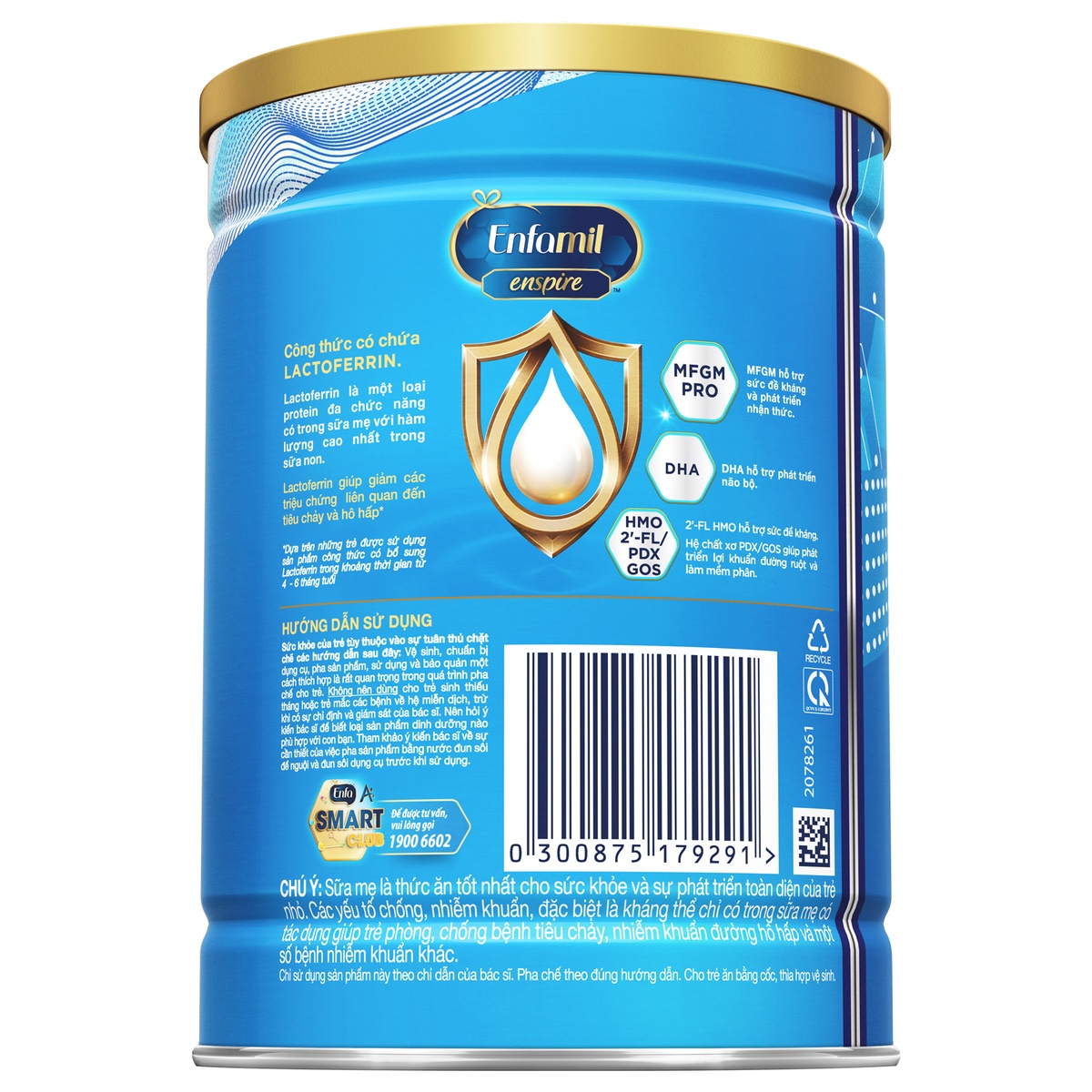 Sữa Enfamil Enspire số 1 (cho bé 0-12 tháng) 850g - mặt trái