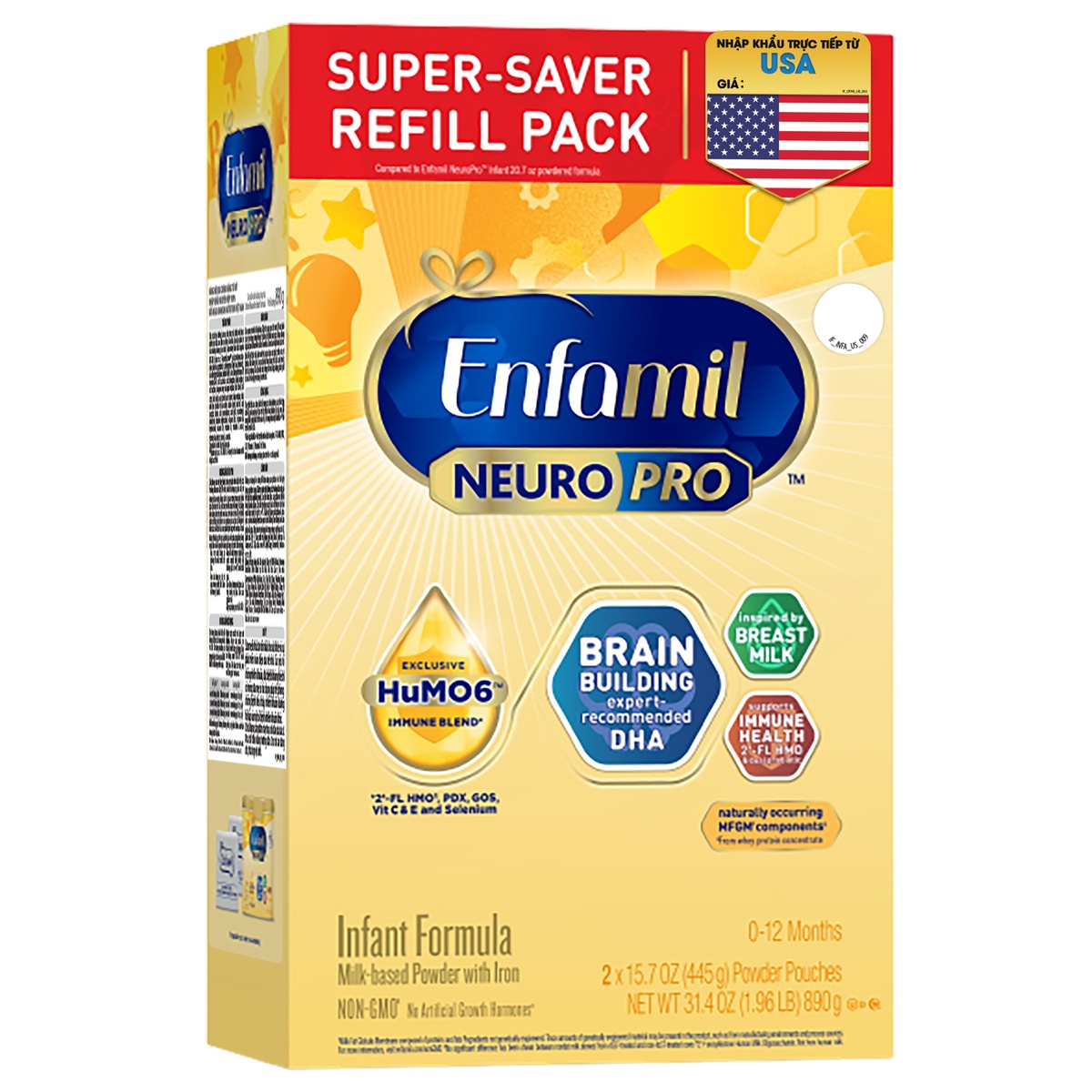 Sữa Enfamil NeuroPro Infant 890g cho bé từ 0-12 tháng tuổi