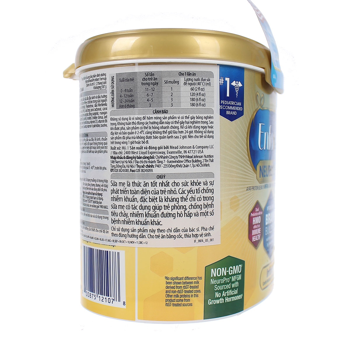 Sữa Enfamil NeuroPro Infant Formula 587g cho bé từ 0-12 tháng tuổi - mặt phải