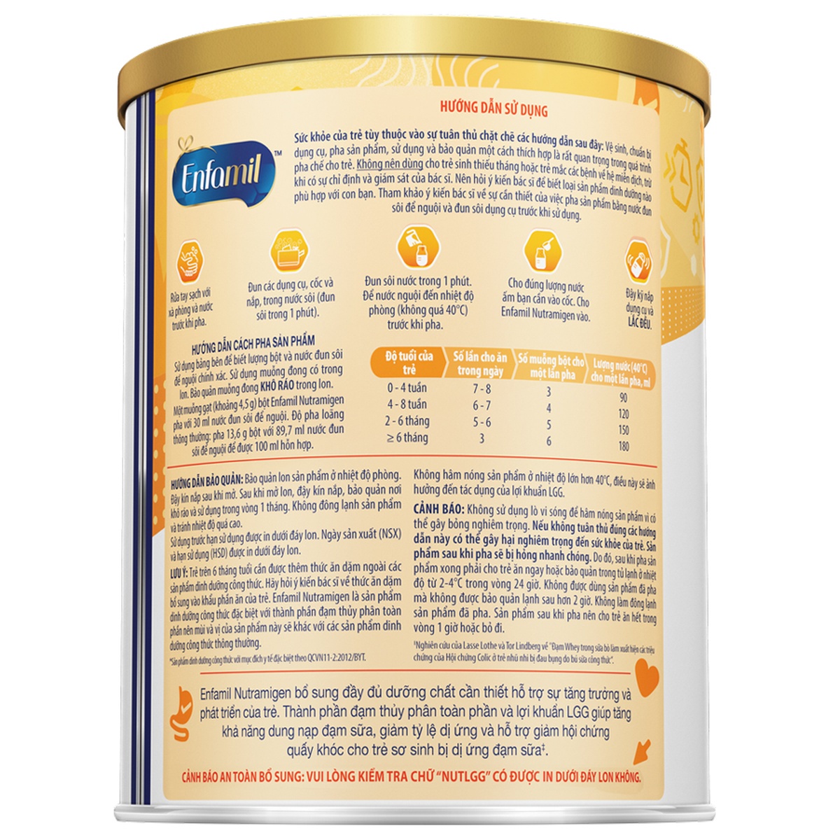 Sản phẩm dinh dưỡng công thức Enfamil Nutramigen 400g (cho bé 0-12 tháng) - mặt phải