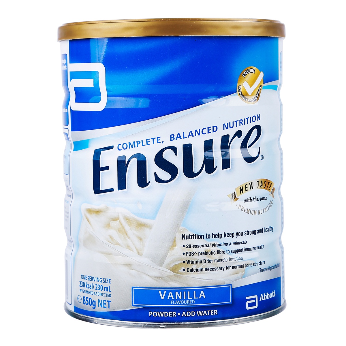 Thực phẩm dinh dưỡng y học Ensure Úc hương Vanilla 850g - mặt trái