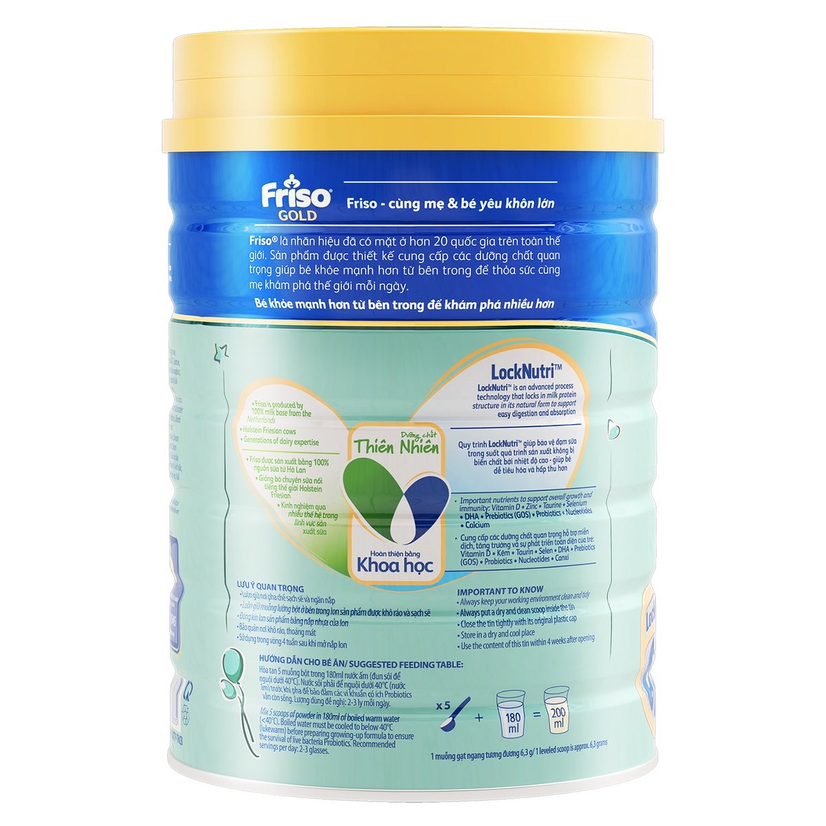 Sữa Friso Gold số 4 900g cho bé 2-4 tuổi - mặt phải