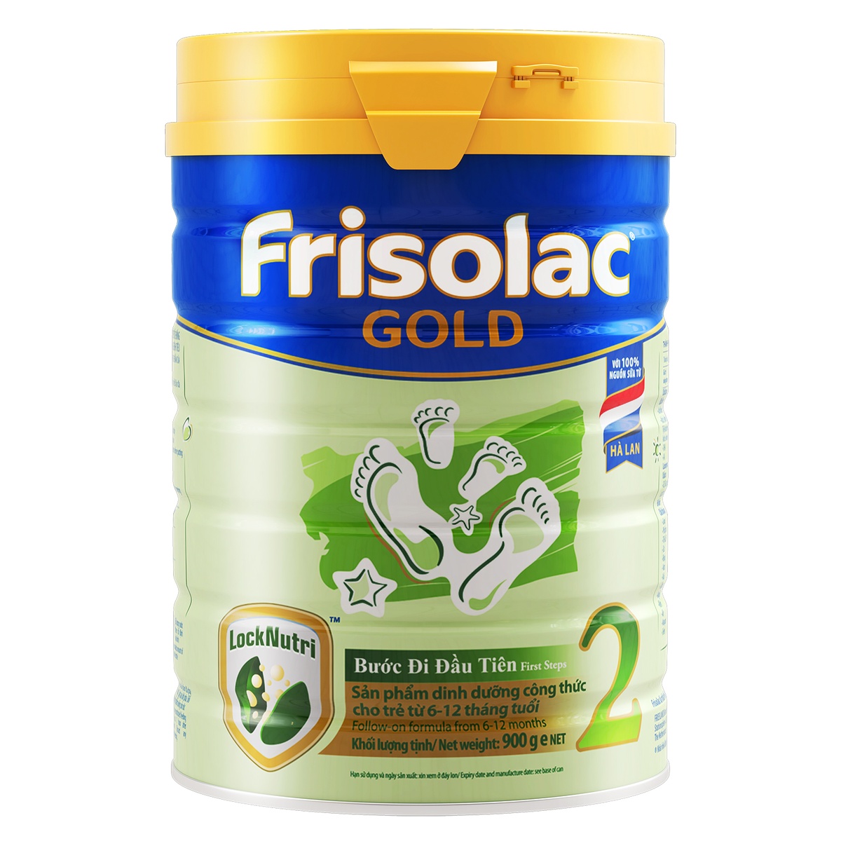 Sữa Frisolac Gold 2 900g cho bé 6-12M - mặt trái