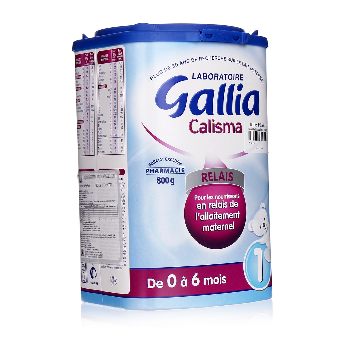 Sữa Gallia Calisma số 1 800gr - mặt sau