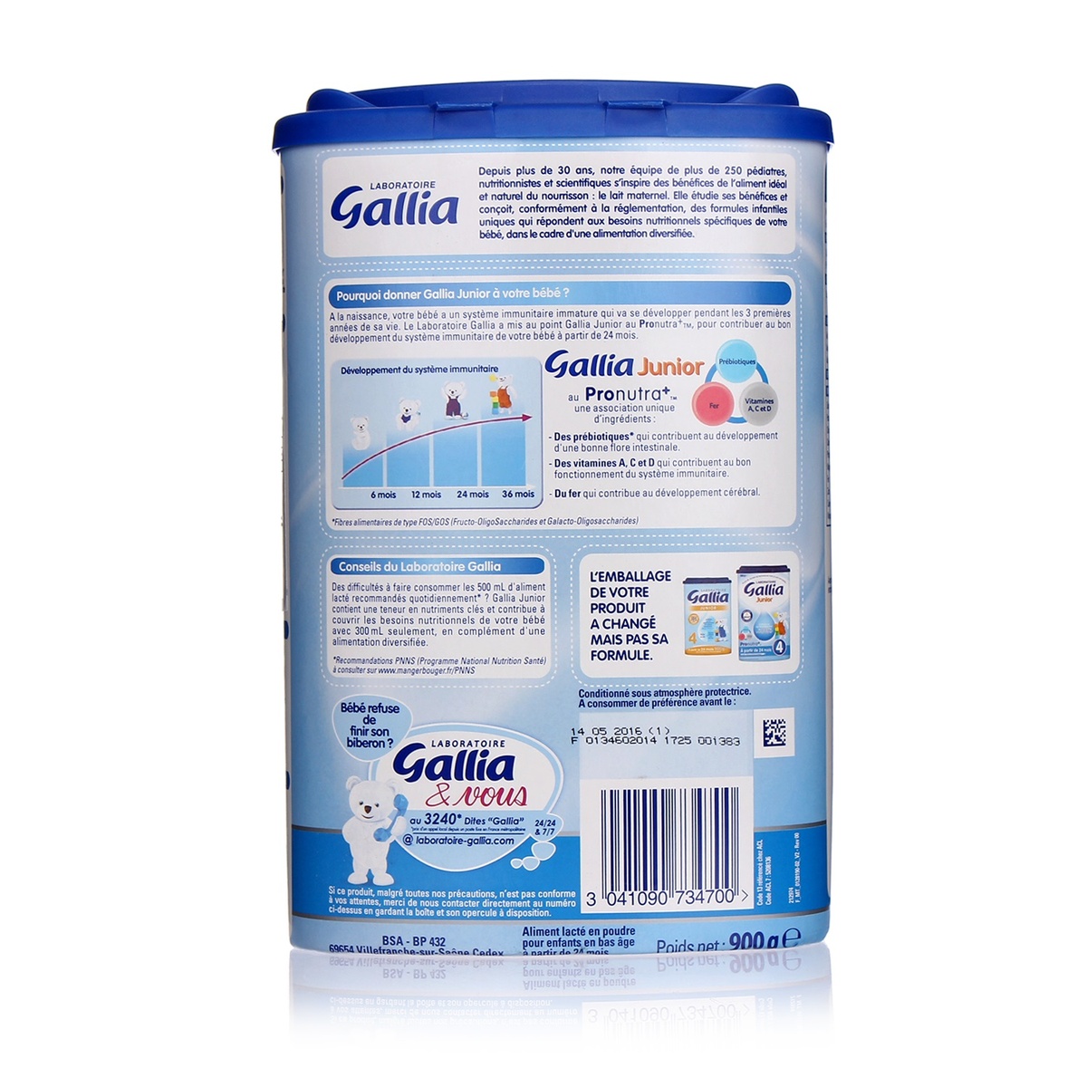 Sữa Gallia Junior số 4 900gr - mặt phải