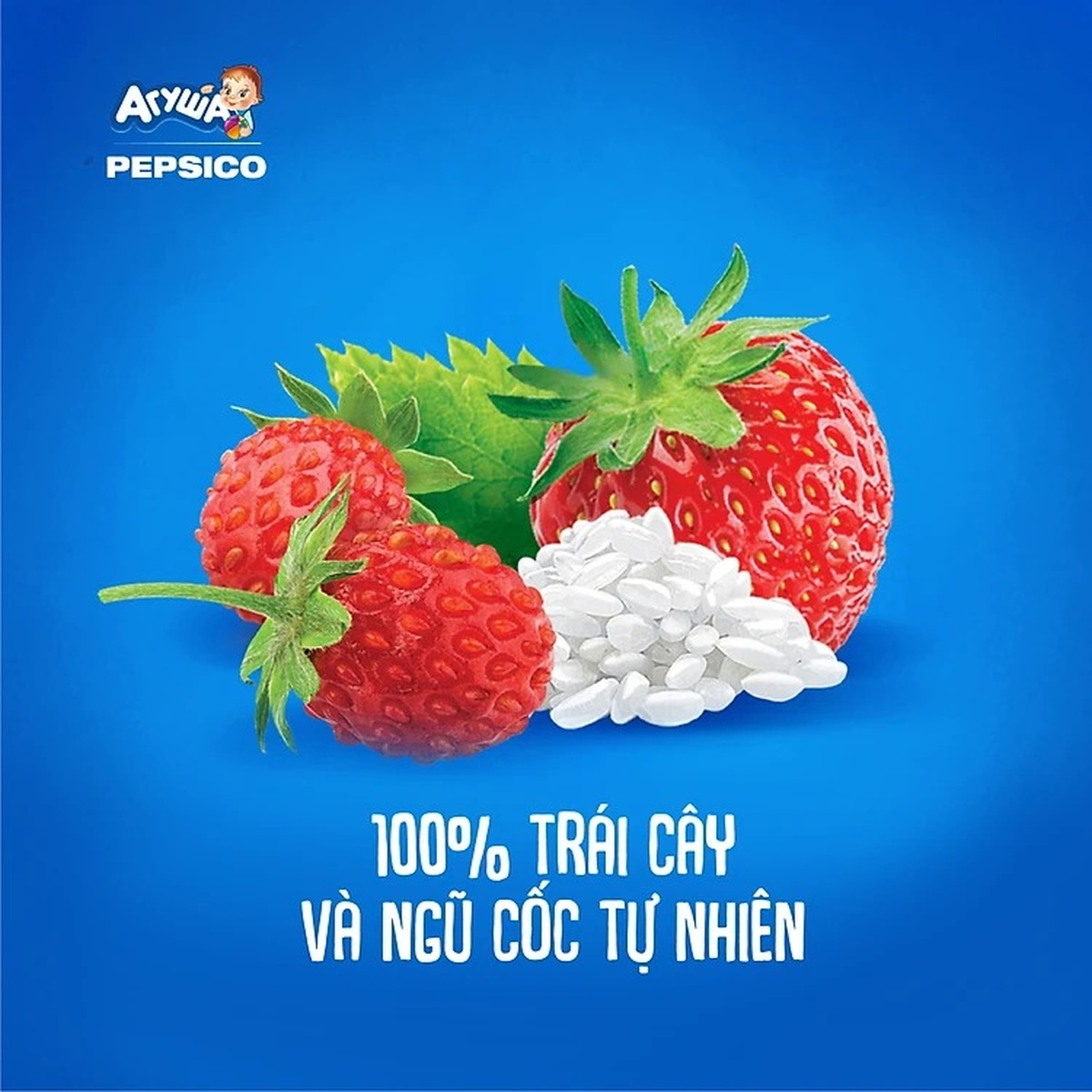 Sữa gạo sữa dâu tây, dâu đất, táo Agusha 200ml - mặt trái