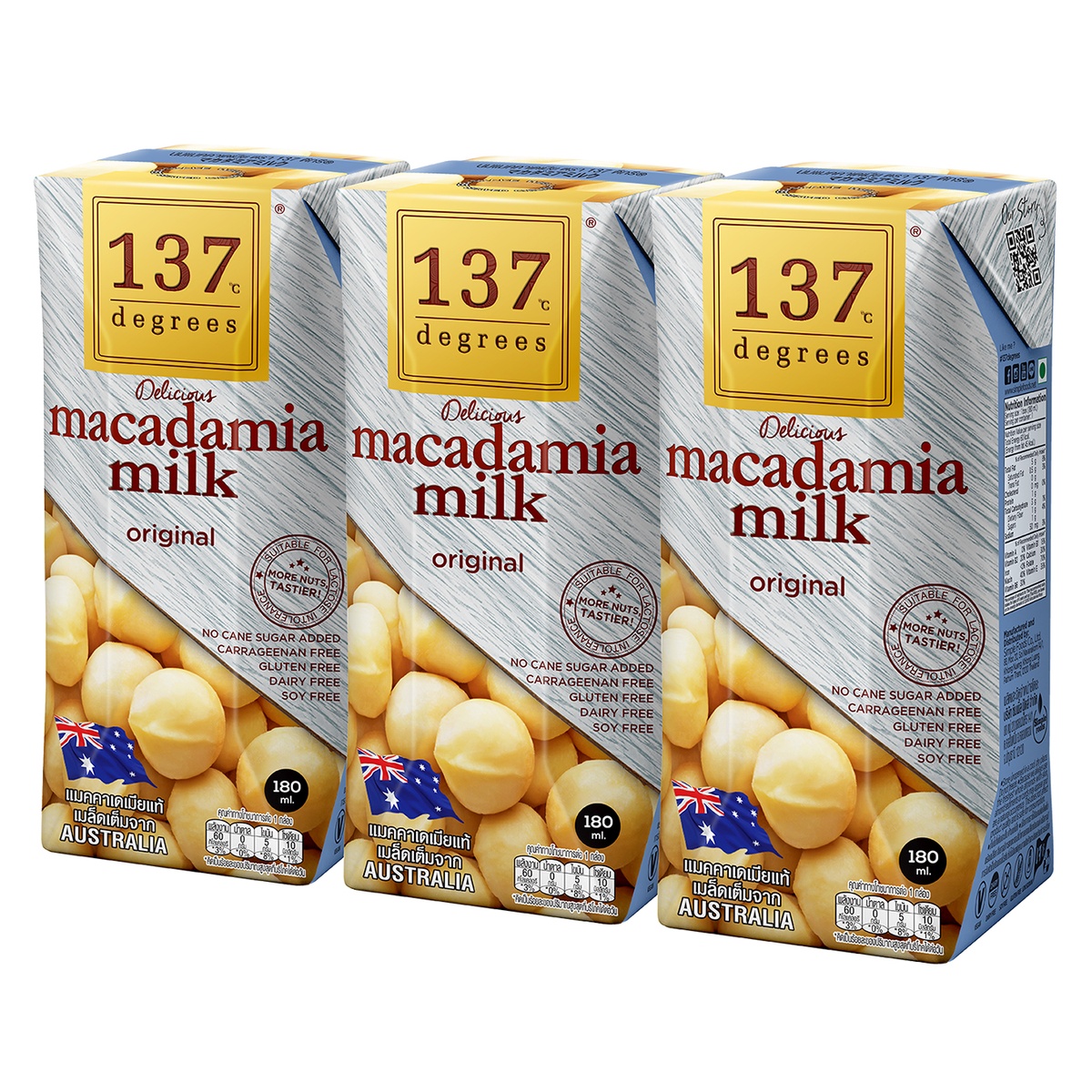 Sữa hạt Macca nguyên chất 137 Degrees 3x180ml