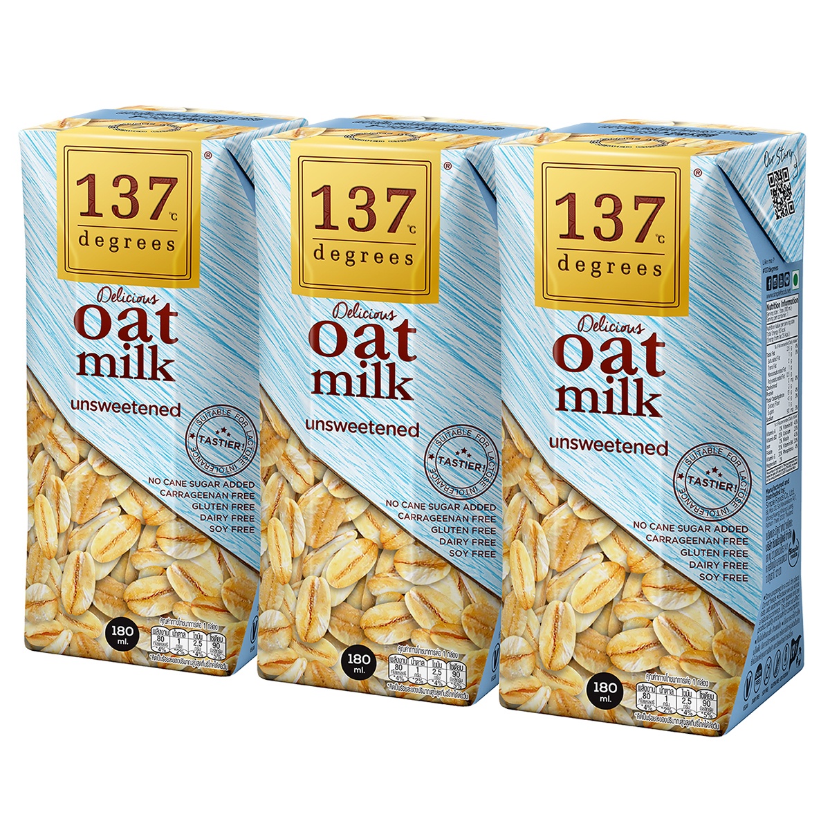 Sữa hạt yến mạch không đường 137 Degrees 3x180ml