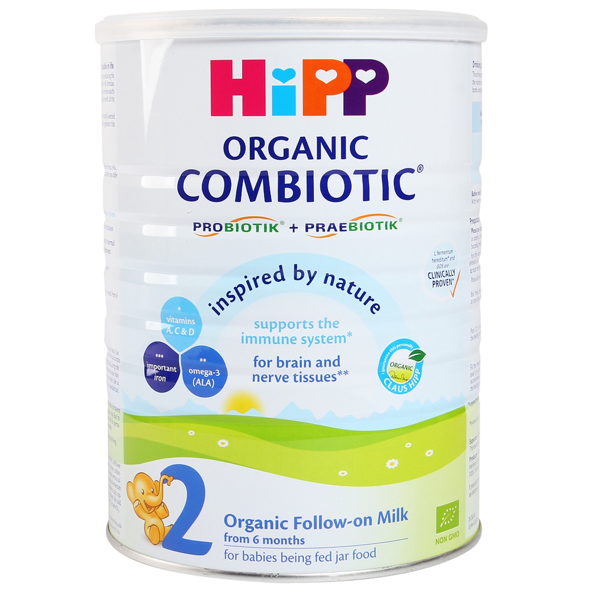 Sữa Hipp số 2 Combiotic Organic 800g (>6 tháng) - mặt trái