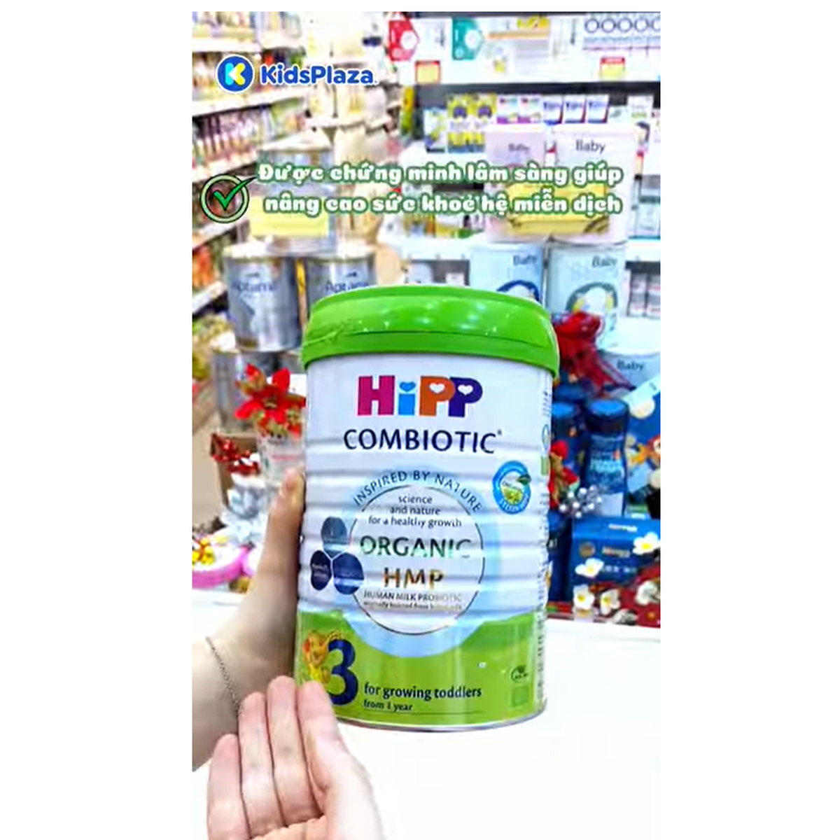 Sữa HiPP số 3 Organic Combiotic HMP (cho bé 1-3 tuổi) 800g - video