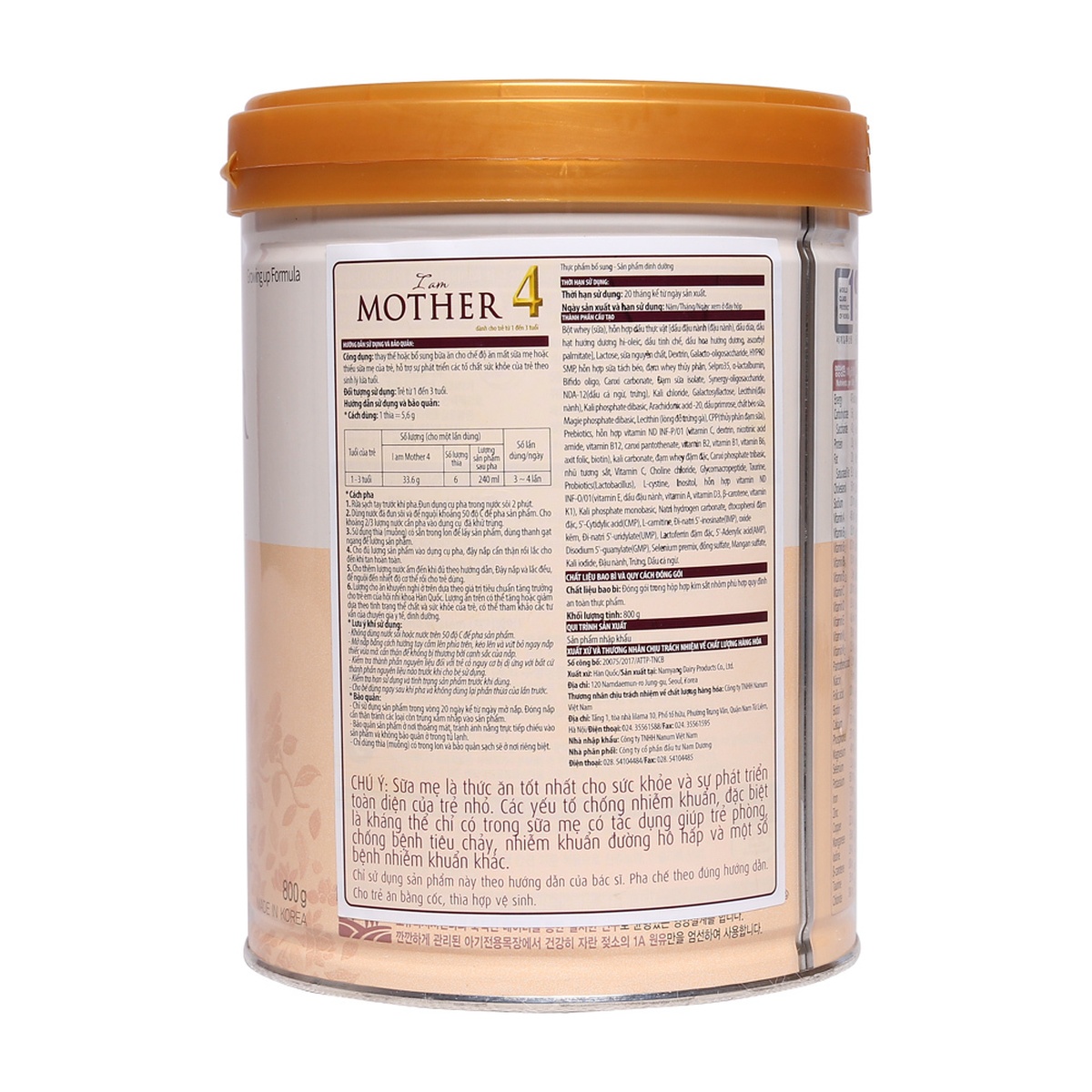 Sữa I am mother số 4 800g (1-3 tuổi) - góc nghiêng