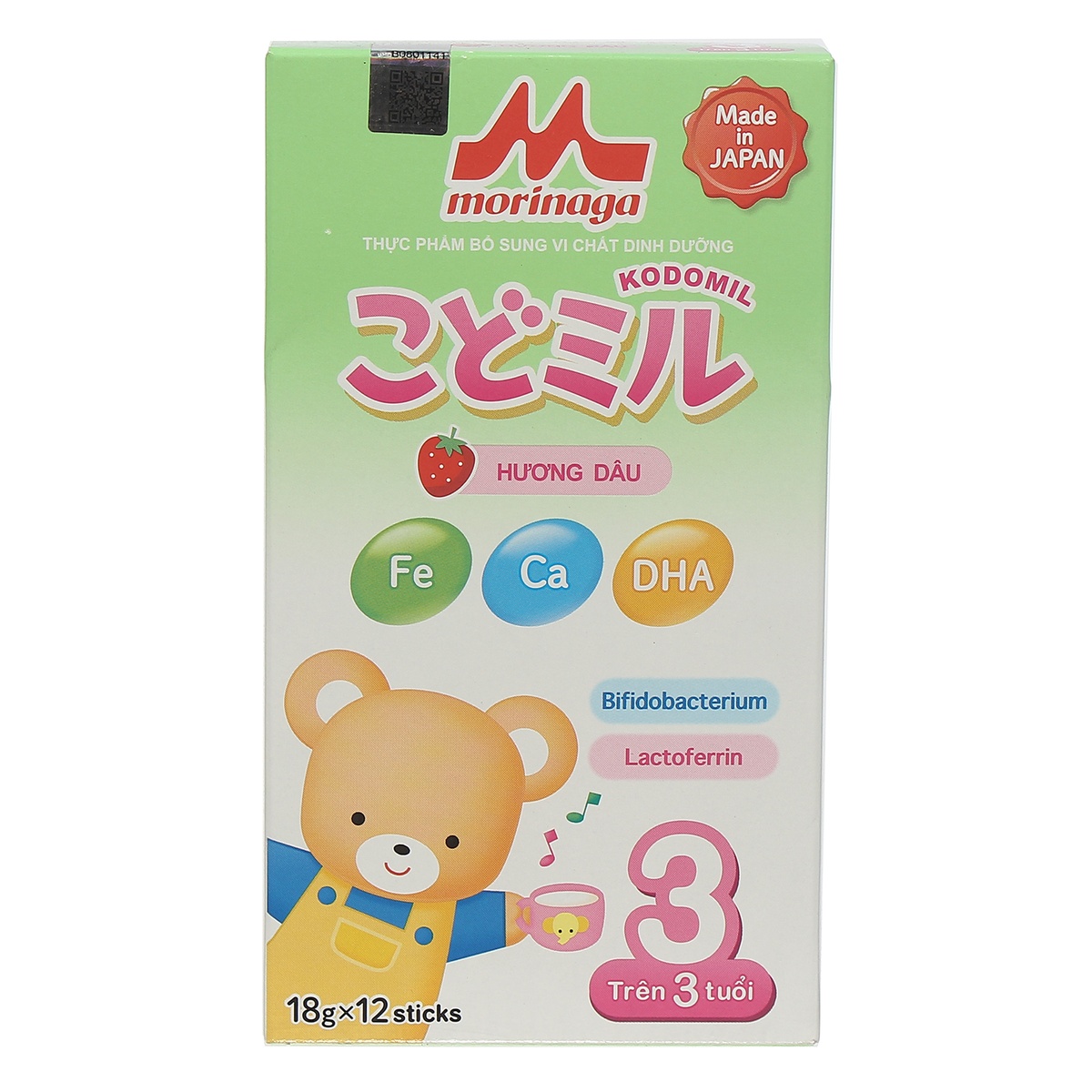 Sữa thanh Morinaga số 3 hương dâu 216g cho bé >3Y - mặt trái